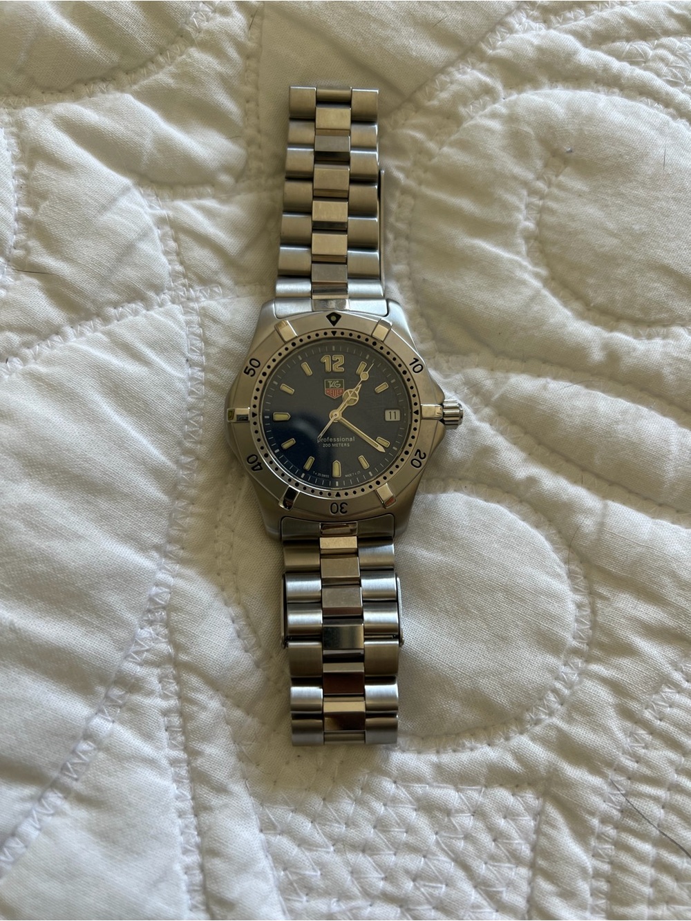 Tag Heuer Silver Stainless Steel Watch with Blue Dial - Picture 6 of 8
